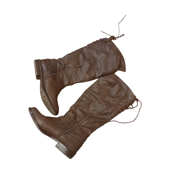 XOXO Middleton Pleather Knee High Brown Boots Ladies Size 10M VEGAN LEATHER - Picture 3 of 4